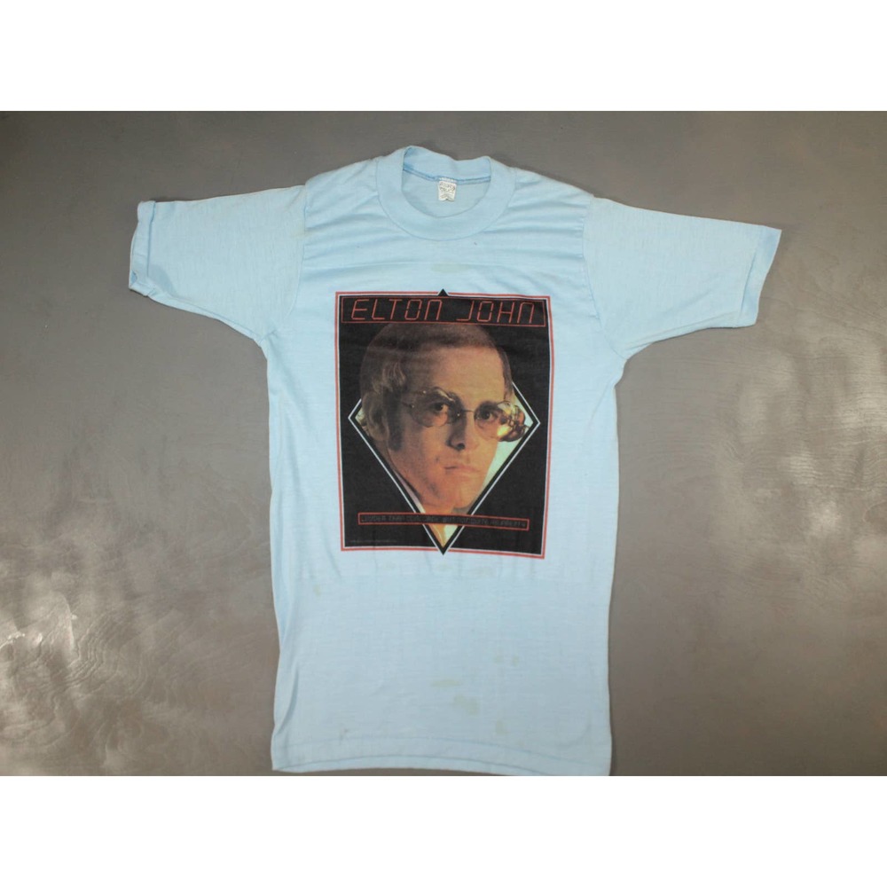 ELTON JOHN Louder Than Concorde 1976 Concert Tour Original T-Shirt M - XS